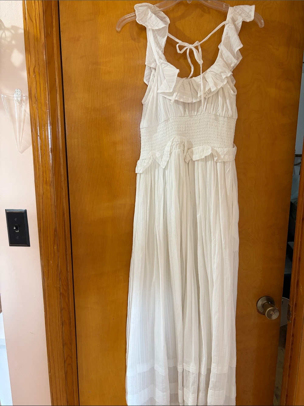 Pilcro White Ruffled Button-Front Maxi Dress - Picture 3 of 6
